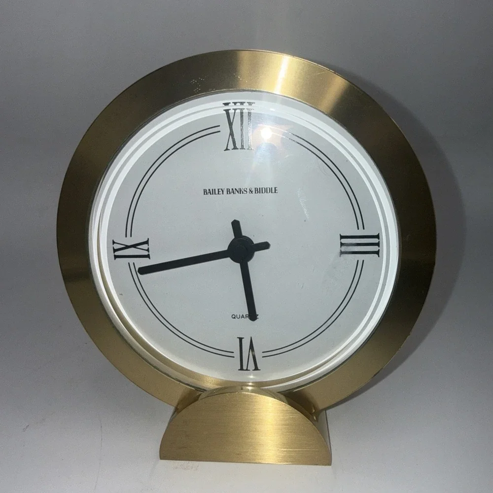 BAILEY BANKS & BIDDLE BRASS DESK CLOCK - Model # HA / 3435 GERMANY Hechinger